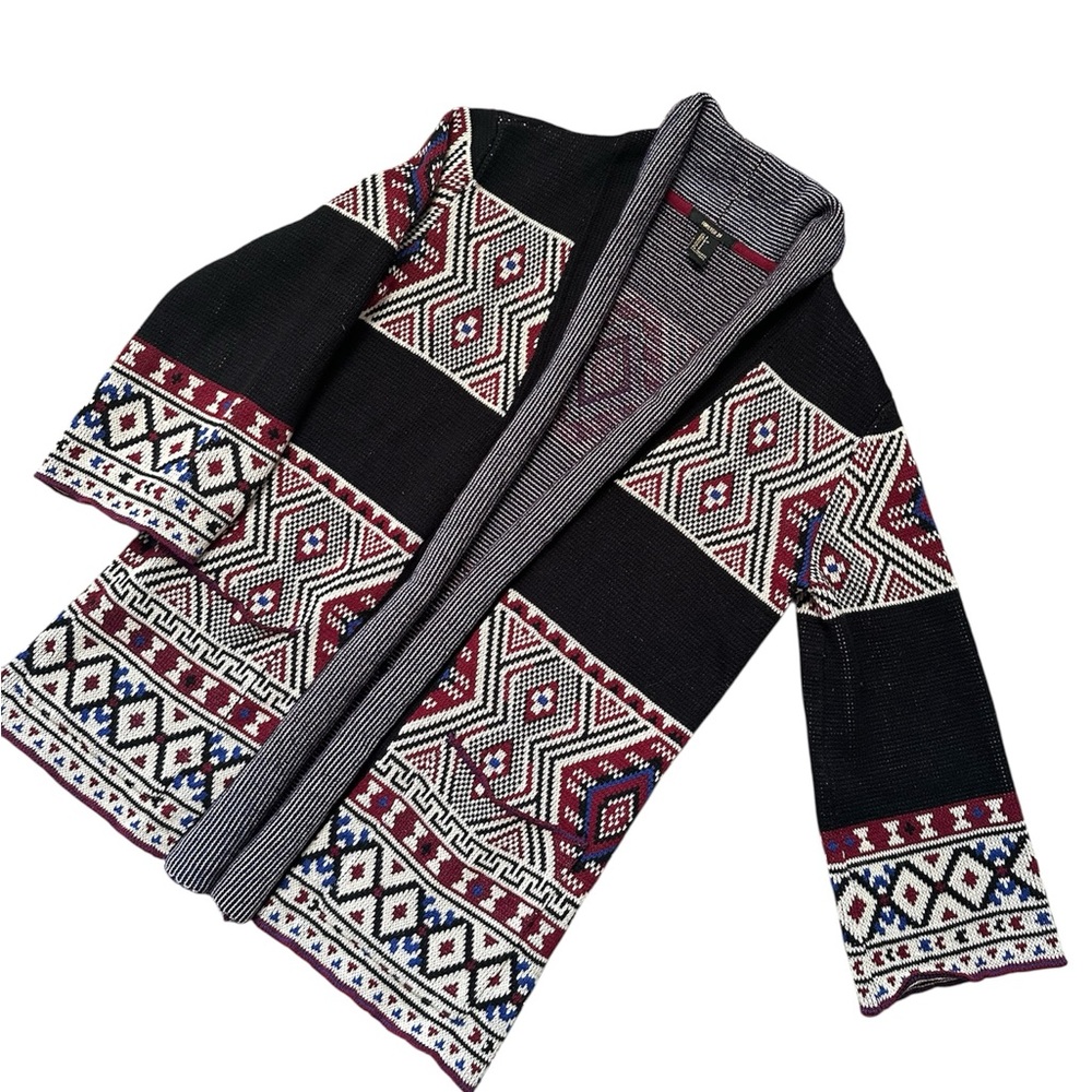 Forever 21 Boho Aztec Print Cardigan Sweater Open Front Size S